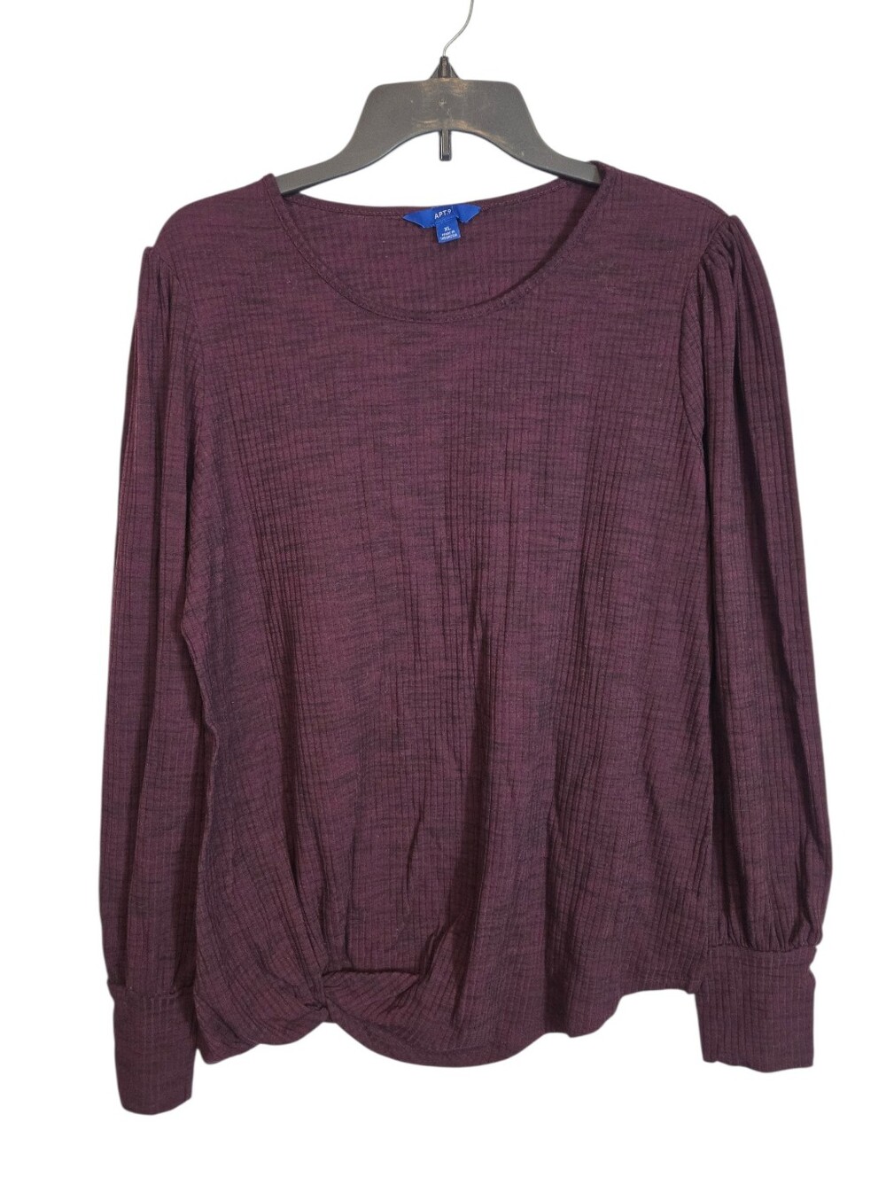 APT 9 | Burgandy Ribbed Knit Long Sleeve Shirt - Size XL
